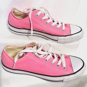 Converse All Star Pink Low Top Canvas Sneakers-Wm 9-Mn 7-Lace Up-Comfy-Unisex